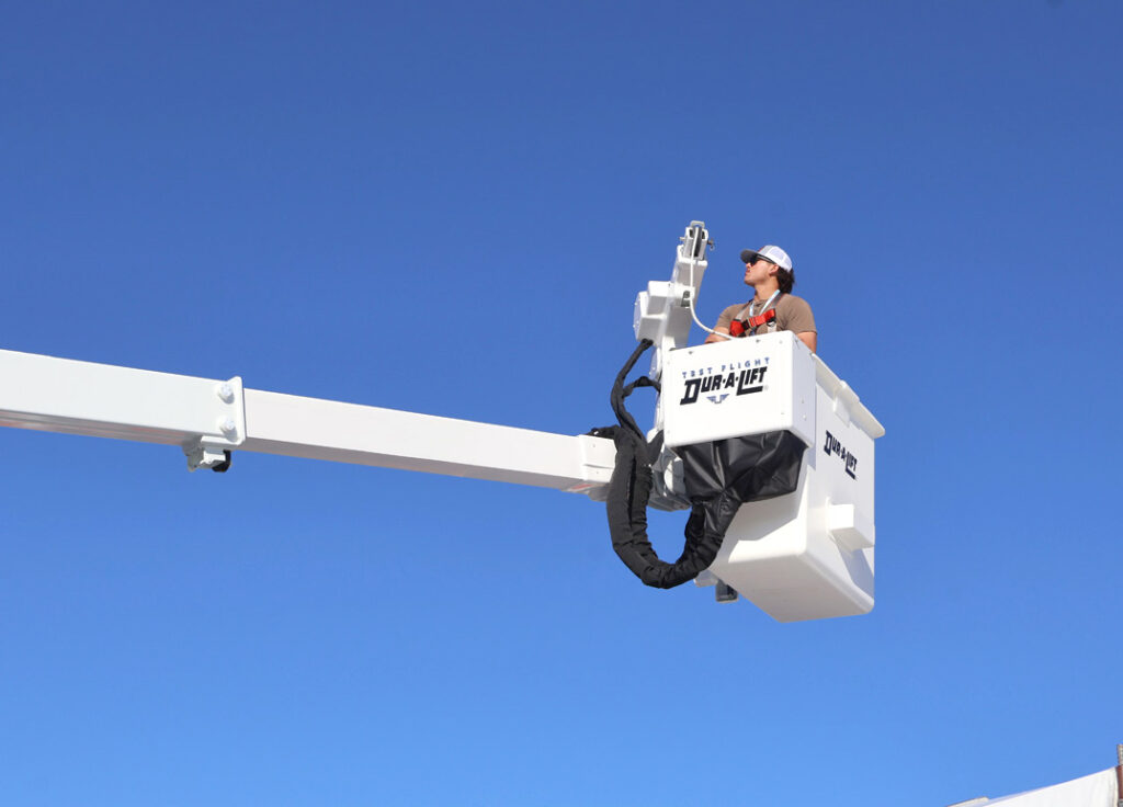 Testing the DPM2 series bucket truck at The Utility Expo.